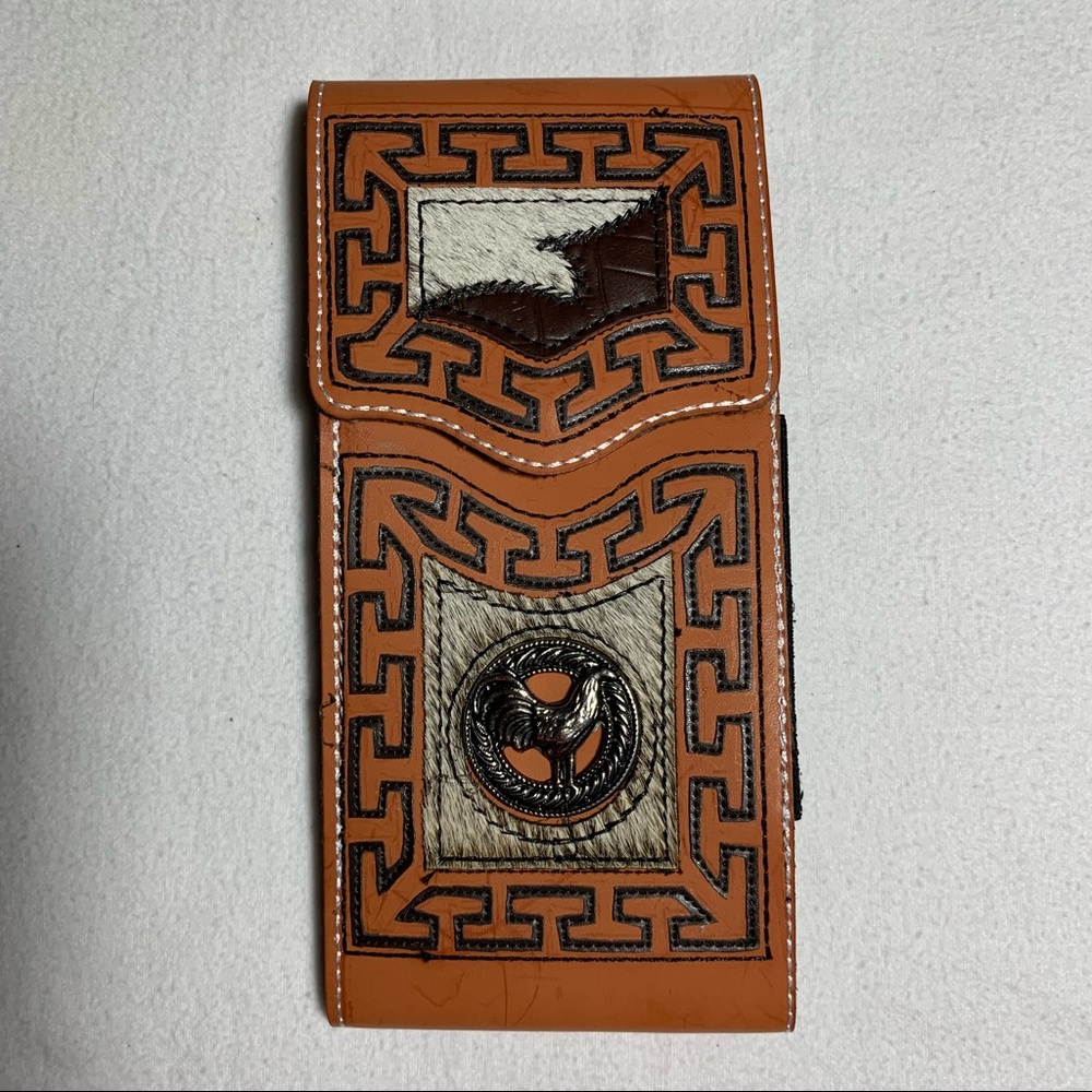 WESTERN LEATHER CELL PHONE CASE, FUNDA VAQUERA DE CUERO COWBOY RODEO PHONE‎ CASE